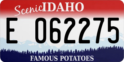 ID license plate E062275