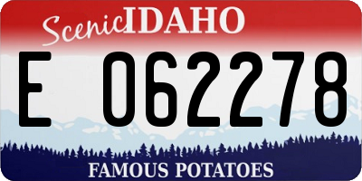 ID license plate E062278
