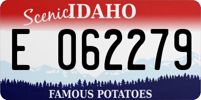 ID license plate E062279