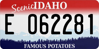 ID license plate E062281
