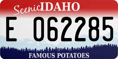 ID license plate E062285