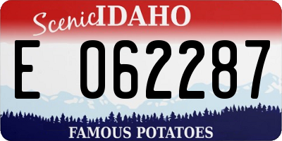 ID license plate E062287