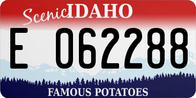 ID license plate E062288