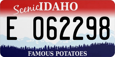 ID license plate E062298