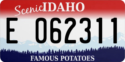 ID license plate E062311