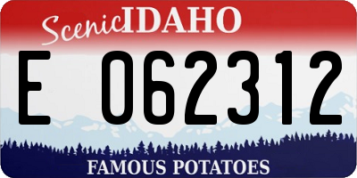 ID license plate E062312