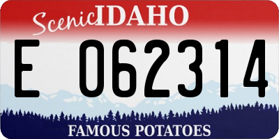 ID license plate E062314