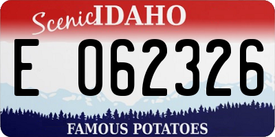 ID license plate E062326