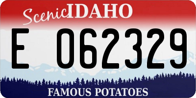 ID license plate E062329