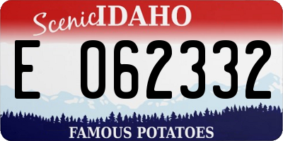 ID license plate E062332