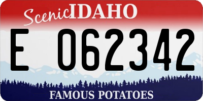 ID license plate E062342