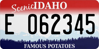 ID license plate E062345