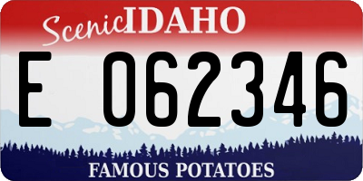 ID license plate E062346