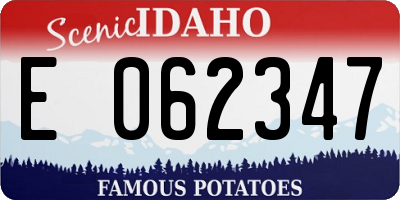 ID license plate E062347