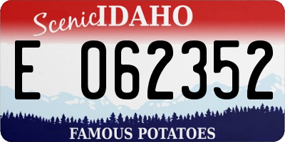 ID license plate E062352