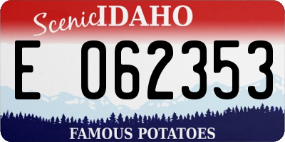 ID license plate E062353