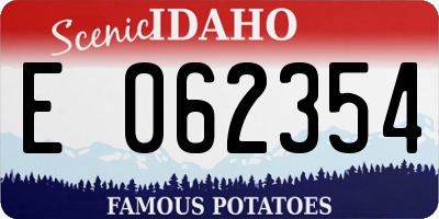 ID license plate E062354