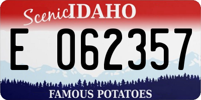 ID license plate E062357