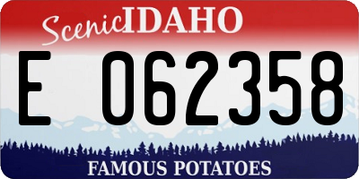 ID license plate E062358