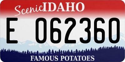 ID license plate E062360