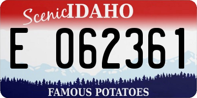 ID license plate E062361