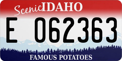 ID license plate E062363