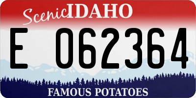 ID license plate E062364