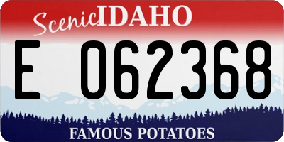 ID license plate E062368