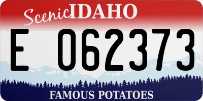 ID license plate E062373