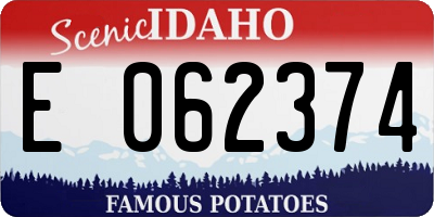 ID license plate E062374