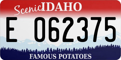 ID license plate E062375