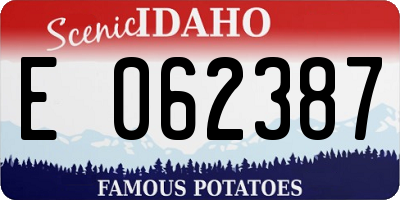 ID license plate E062387