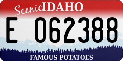 ID license plate E062388