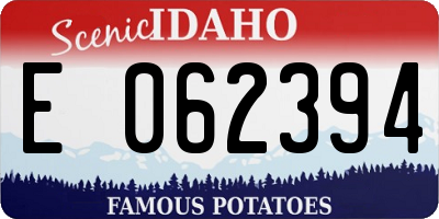 ID license plate E062394