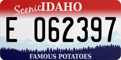 ID license plate E062397