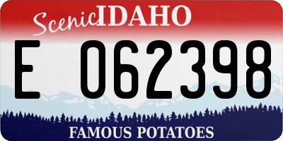 ID license plate E062398