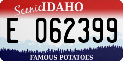 ID license plate E062399