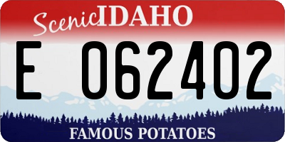 ID license plate E062402