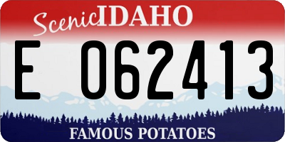 ID license plate E062413