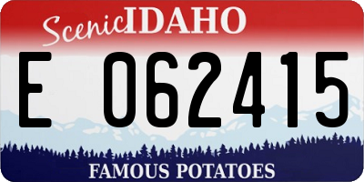 ID license plate E062415