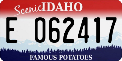 ID license plate E062417