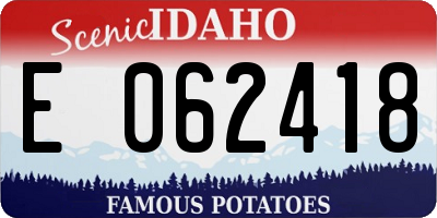 ID license plate E062418