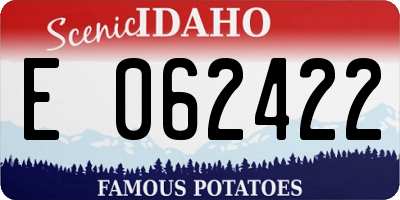 ID license plate E062422