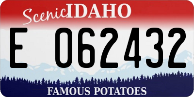 ID license plate E062432