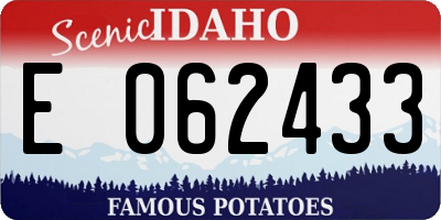 ID license plate E062433