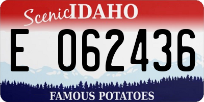 ID license plate E062436