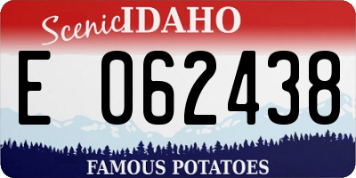 ID license plate E062438