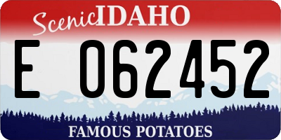ID license plate E062452