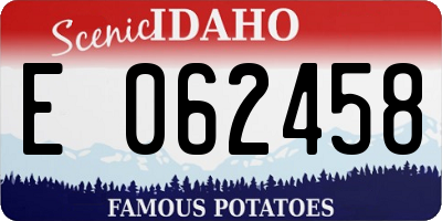 ID license plate E062458