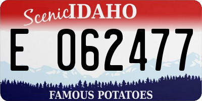 ID license plate E062477